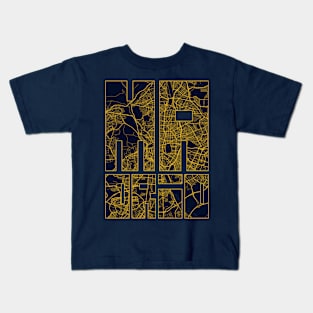 Madrid, Spain City Map Typography - Gold Art Deco Kids T-Shirt